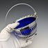 British Vintage Blue Inner Silver Plated Basket